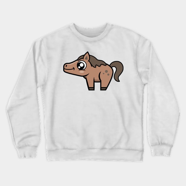 Cute Brown Horse Crewneck Sweatshirt by danchampagne